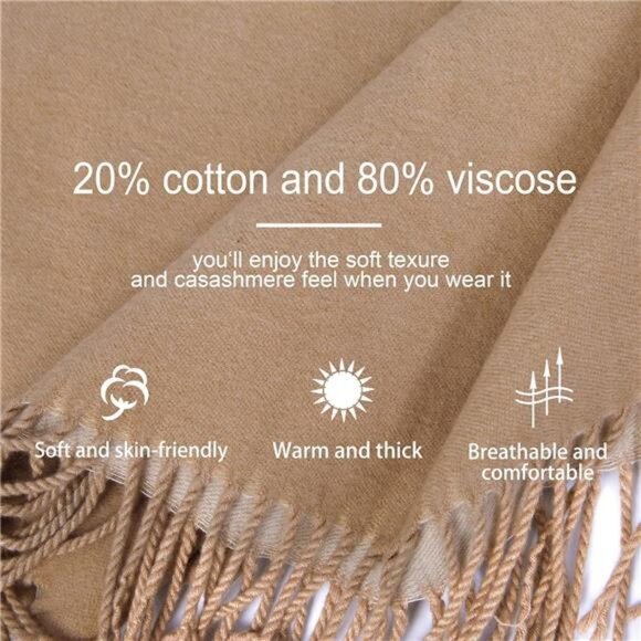 Women's Shawls Wraps Large Beige Khaki - Picture 6 of 6